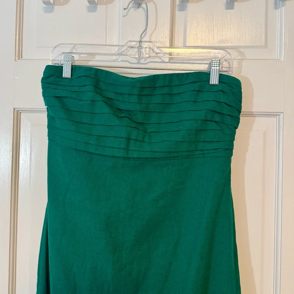 Abercrombie & Fitch | Emerald Emerson Strapless Linen Maxi Dress,Size MP- NWOT